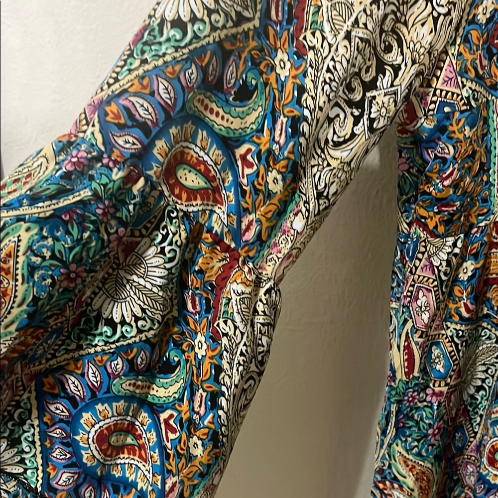 SHEIN Paisley Long Sleeve V-Neck Dress - Picture 3 of 9